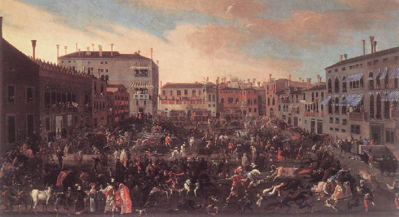HEINTZ, Joseph the Younger The Bull Hunt in Campo San Polo af Germany oil painting art